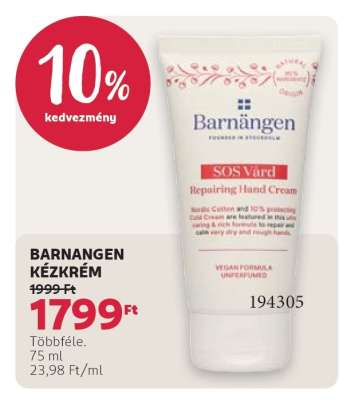 BARNANGEN KÉZKRÉM
