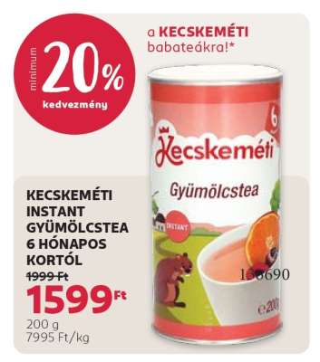KECSKEMÉTI INSTANT GYÜMÖLCSTEA 6 HÓNAPOS KORTÓL