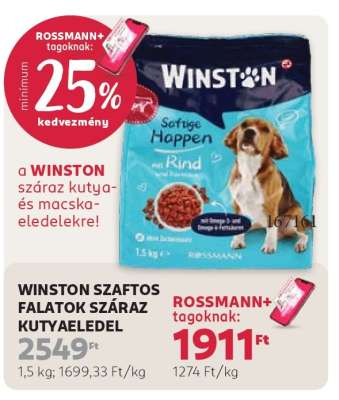 WINSTON SZAFTOS FALATOK SZÁRAZ KUTYAELEDEL