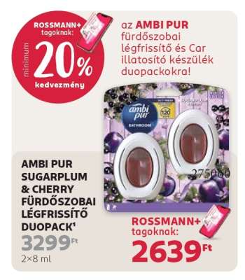 AMBI PUR SUGARPLUM & CHERRY FÜRDŐSZOBAI LÉGFRISSÍTŐ DUOPACK