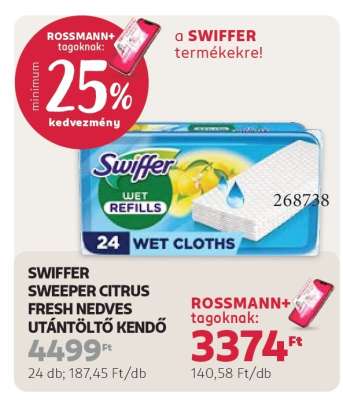 SWIFFER SWEEPER CITRUS FRESH NEDVES UTÁNTÖLTŐ KENDŐ