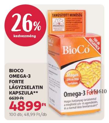 BIOCO OMEGA-3 FORTE LÁGYZSELATIN KAPSZULA**