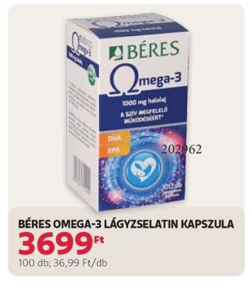 BÉRES OMEGA-3 LÁGYZSELATIN KAPSZULA