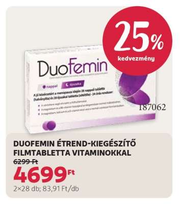 DUOFEMIN ÉTREND-KIEGÉSZÍTŐ FILMTABLETTA VITAMINOKKAL