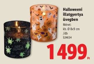 Halloweeni illatgyertya üvegben