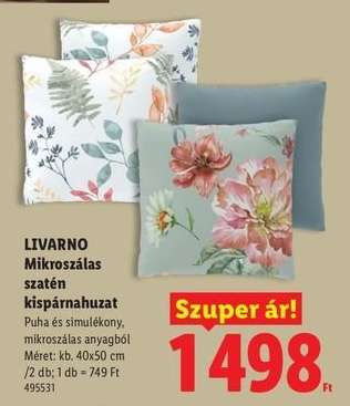 Livarno Mikroszálas szatén kispárnahuzat
