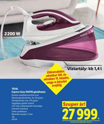TEFAL Express Easy SV6116 gőzállomás