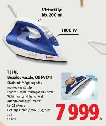TEFAL Gőzölős vasaló, OS FV1711