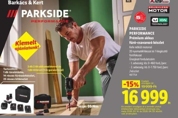 Parkside Performance Premium akkus fúró-csavarozó készlet