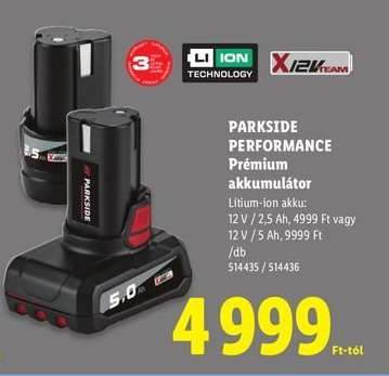 Parkside Performance Prémium akkumulátor