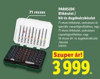PARKSIDE Bitkészlet / bit- és dugókulcskészlet