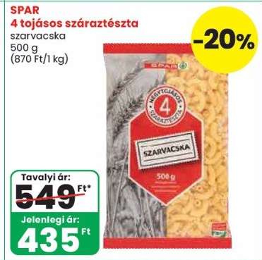 SPAR 4 tojásos száraztészta