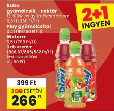 Kubu gyümölcslé, -nektár