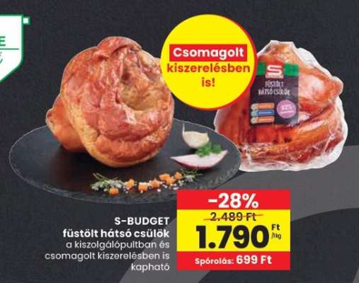 S-BUDGET füstölt hátsó csülök