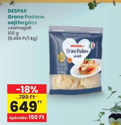 DESPAR Grana Padano sajtforgács