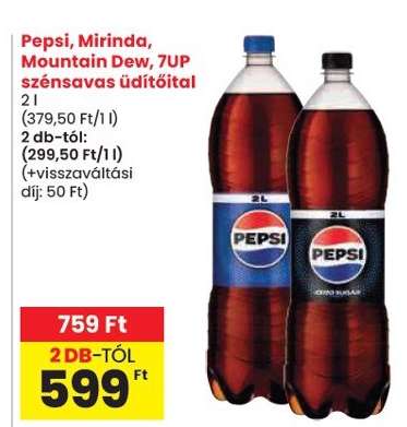 Pepsi, Mirinda, Mountain Dew, 7UP szénsavas üdítőital