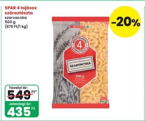 SPAR 4 tojásos száraztészta
