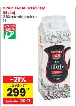SPAR HAZAI.SZERETEM ESL tej