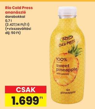 Rio Cold Press ananászlé darabokkal