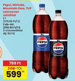 Pepsi, Mirinda, Mountain Dew, 7UP szénsavas üdítőital