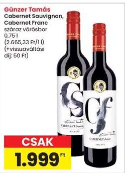 Günzer Tamás Cabernet Sauvignon, Cabernet Franc