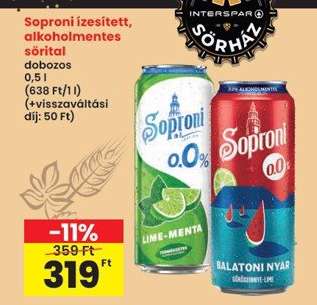 Soproni ízesített, alkoholmentes sörital