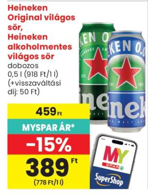 Heineken Original világos sör, Heineken alkoholmentes világos sör