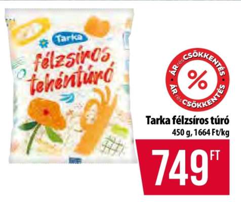 Tarka félzsíros túró