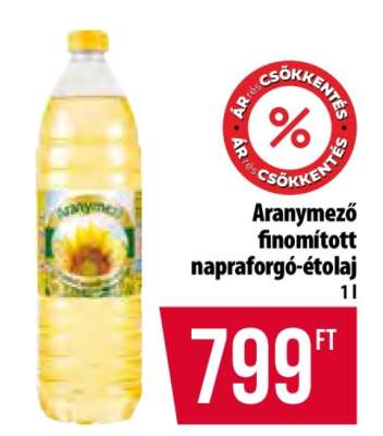 Aranymező finomított napraforgó-étolaj