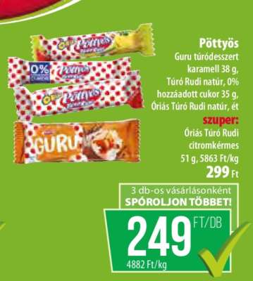 PÖTTYÖS Guru túródesszert
