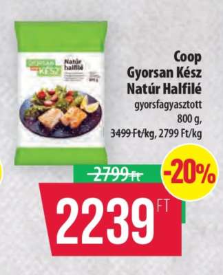 Coop Gyorsan kész natúr halfilé
