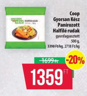Coop Gyorsan Kész Panírozott Halfilé rudak