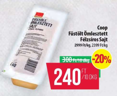 Coop Füstölt Ömlesztett Félzsíros Sajt