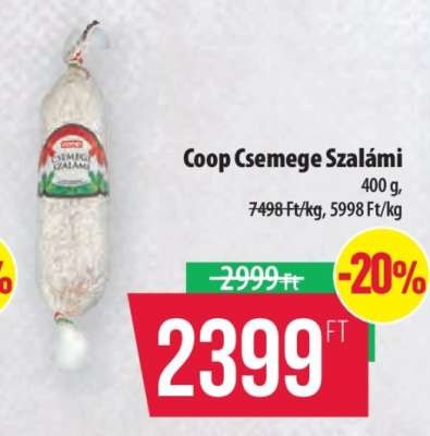 Coop csemege szalámi