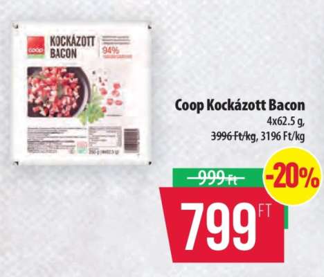 Coop kockázott bacon