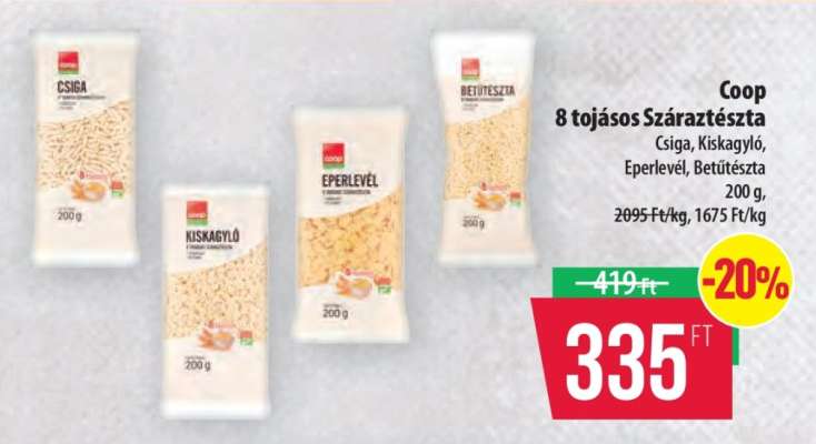 Coop 8 tojásos száraztészta