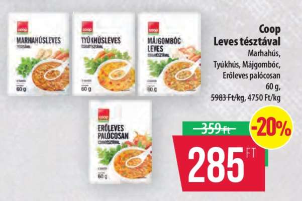Coop Leves tésztával