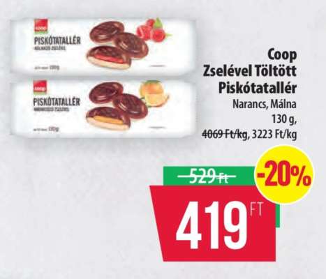 Coop Zselével Töltött Piskótatallér