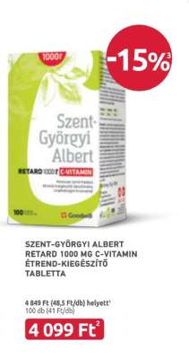 SZENT-GYÖRGYI ALBERT RETARD 1000 MG C-VITAMIN