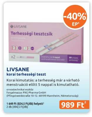 LIVSANE korai terhességi teszt