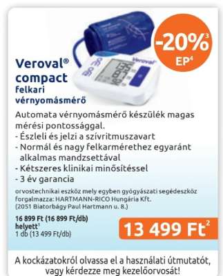 Veroval® compact felkari vérnyomásmérő