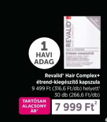 Revalid Hair Complex+ étrend-kiegészítő kapszula