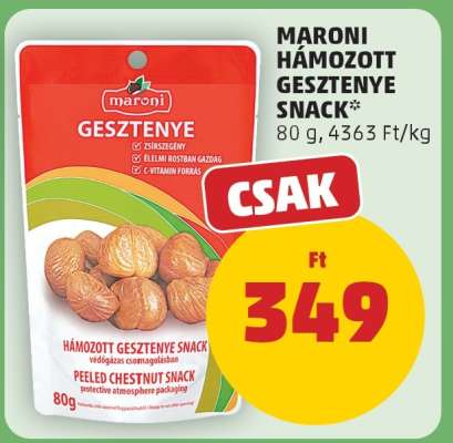 MARONI HÁMOZOTT GESZTENYE SNACK