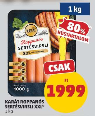 KARÁT ROPPANÓS SERTÉSVIRSLI XXL