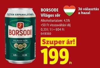 BORSODI Világos sör