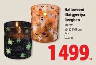 Halloweeni illatgyertya üvegben
