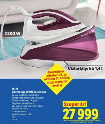 TEFAL Express Easy SV6116 gőzállomás