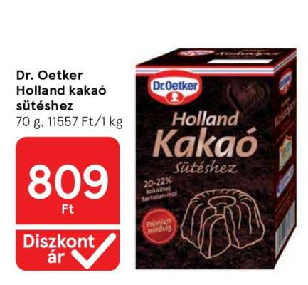 Dr. Oetker Holland kakaó sütéshez