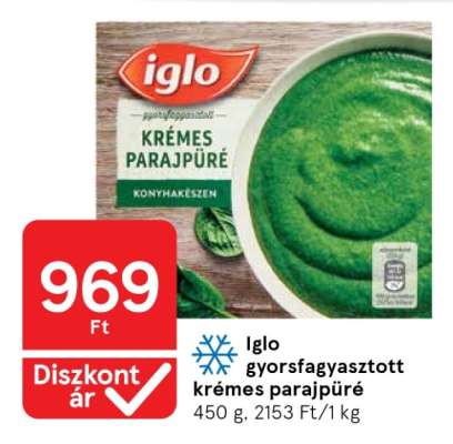 Iglo gyorsfagyasztott krémes parajpüré