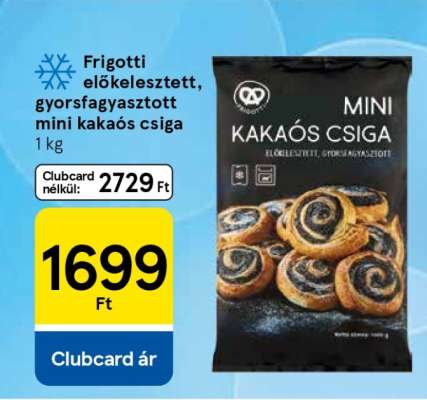 Frigotti előkelesztett, gyorsfagyasztott mini kakaós csiga